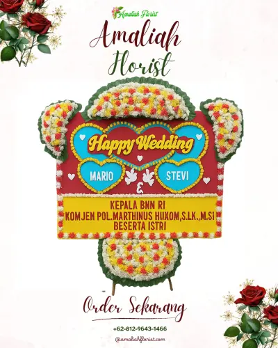 Karangan Papan Bunga Pernikahan di Fowa
